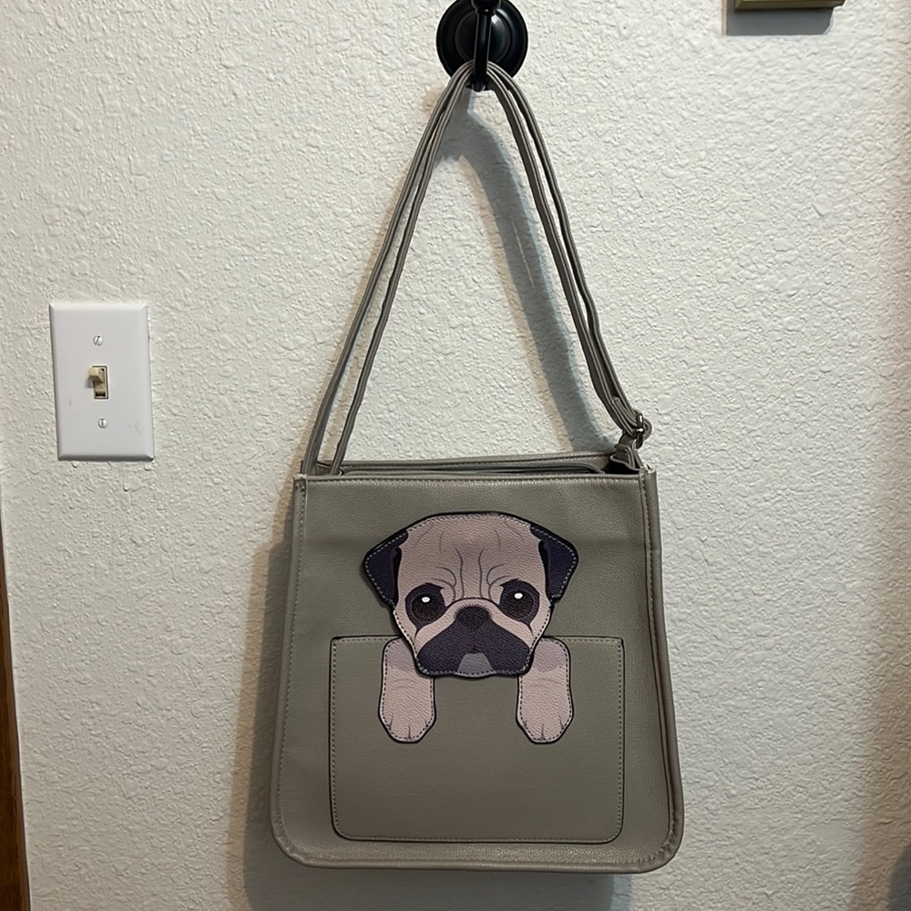 Purse with a Pug, grey